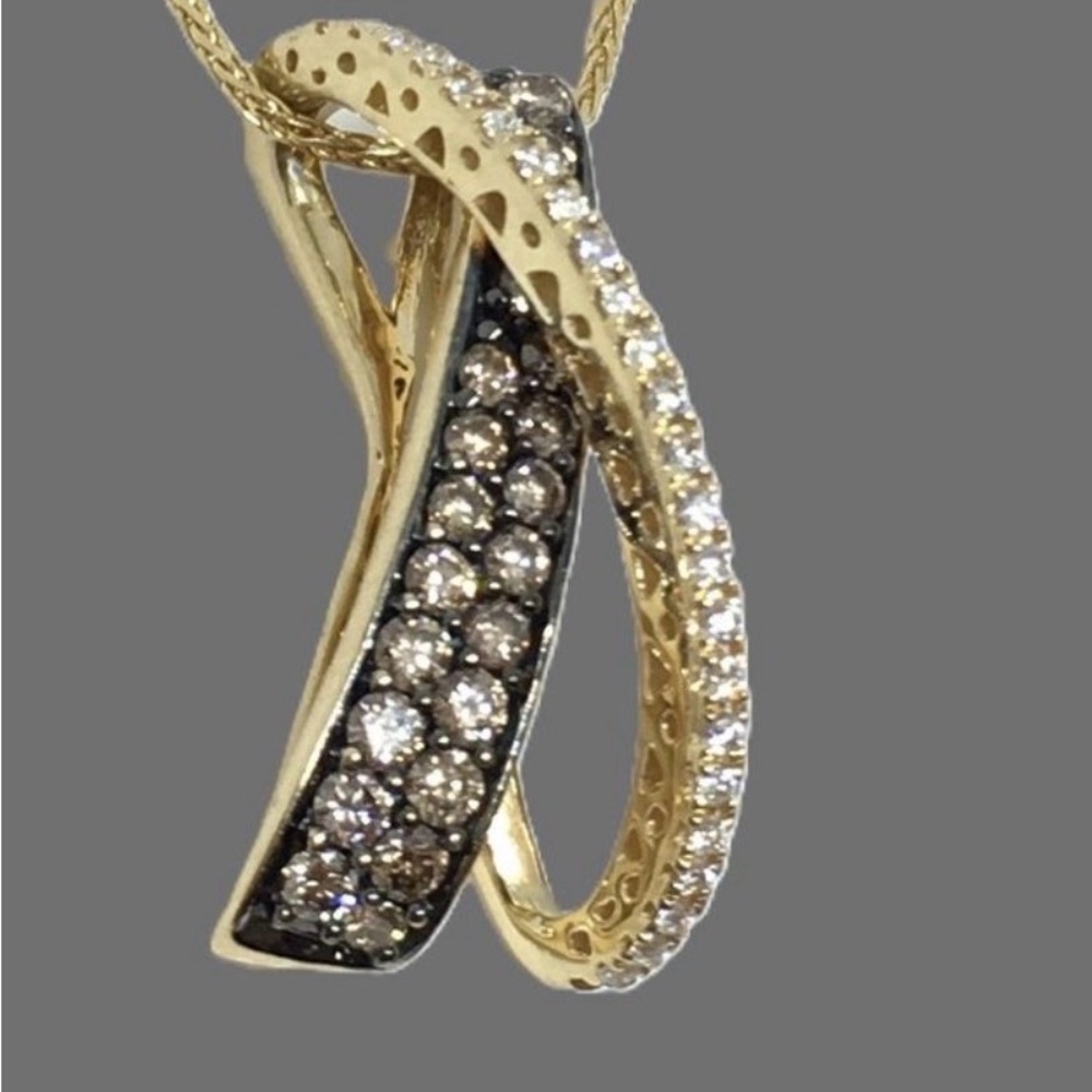 LeVian Crossover Brown White Diamond 14k Yellow Gold Le Vian X